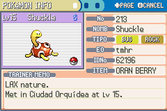 Obtención de Shuckle en una casa de Cianwood City